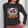 Halloween Boston Terrier Dog Breed With Jack O' Lantern Art Women Long Sleeve T-Shirt, Boston Terrier Halloween Gifts, funny design
