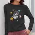 Kawaii Kids & Boys Astronaut Space Boston Terrier Dog Lover Women Long Sleeve T-Shirt, funny design