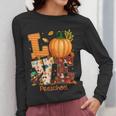 Love Preschool Teacher Turkey Thanksgiving Autumn Fall Women Long Sleeve T-Shirt, funny design