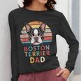 Retro Boston Terrier Dad Women Long Sleeve T-Shirt, Couple Gifts, Boston Terrier Dad Gifts, funny design