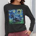 Scottish Terrier Starry Night Scotty Dog Art By Aja Women Long Sleeve T-Shirt, funny design