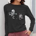 Skeleton Chasing Dog Boston Terrier Halloween Pet Lover Women Long Sleeve T-Shirt, Boston Terrier Halloween Gifts, funny design