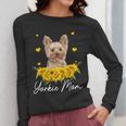 Sunflower Yorkie Mom Dog Lover Women Long Sleeve T-Shirt, Couple Gifts, Mom Gifts, funny design