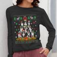 Ugly Sweater Christmas Tree Boston Terrier Dog Xmas Pajama Women Long Sleeve T-Shirt, Boston Terrier Christmas Gifts, funny design
