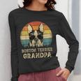 Vintage Boston Terrier Grandpa Dog Lovers Father's Day Women Long Sleeve T-Shirt, funny design