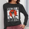 Vintage Japanese Dogzilla Boston Terrier Women Long Sleeve T-Shirt, funny design