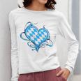 Bavarian Flag As Heart Blue Diamond Bavaria Women Long Sleeve T-Shirt, funny design