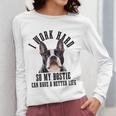 Bostie Mama Dog Dad Boston Terrier For Men Women Women Long Sleeve T-Shirt, Couple Gifts, Boston Terrier Dad Gifts, funny design