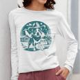 Boston Terrier Cowboy UFO Shirt Vintage Western Dog Mom Tee Women Long Sleeve T-Shirt, Couple Gifts, Mom Gifts, Boston Terrier Mom Gifts, funny design