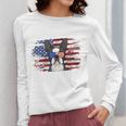 Boston Terrier Dad American Flag 4th Of July Dog Fathers Day Women Long Sleeve T-Shirt, Couple Gifts, Boston Terrier Dad Gifts, American Boston Terrier Gifts, Boston Terrier 4th Of July Gifts, funny design