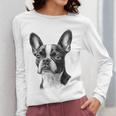 Boston Terrier Dog Motif Pet Illustration Boston Terrier For Men Women Kids Women Long Sleeve T-Shirt, funny design