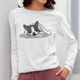 Boston Terrier Dog Official Sleeping Men Women Girls Kids Women Long Sleeve T-Shirt, funny design