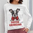 Boston Terrier Grandma Dog Lovers Puppy Bostie Owner Women Long Sleeve T-Shirt, funny design