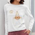Boston Terrier Halloween Cute Bostie Dog Pocket Boo Women Long Sleeve T-Shirt, Boston Terrier Halloween Gifts, funny design