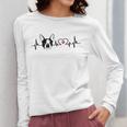 Boston Terrier Heartbeat Heart Line Women Long Sleeve T-Shirt, funny design