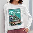 Boston Terrier Merry Christmas Tree Truck Dog X-Mas Women Long Sleeve T-Shirt, Boston Terrier Christmas Gifts, funny design