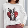 Boston Terrier Mom Dad Bostie Dog Lover Valentines Day Women Long Sleeve T-Shirt, Couple Gifts, Mom Gifts, Boston Terrier Dad Gifts, Boston Terrier Mom Gifts, funny design