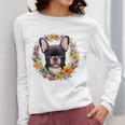 Boston Terrier Mom Floral Bostie Dog Lover Flowers Cute Women Long Sleeve T-Shirt, Couple Gifts, Mom Gifts, Boston Terrier Mom Gifts, funny design