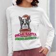 Boston Terrier Santa Claus Christmas Dog Women Long Sleeve T-Shirt, Boston Terrier Christmas Gifts, funny design
