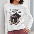 Boston Terrier Shirt I Didn't Fart My Butt Blew You A Kiss Women Long Sleeve T-Shirt, funny design
