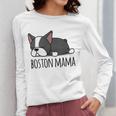Cute Boston Terrier Boston Mama Women Long Sleeve T-Shirt, funny design