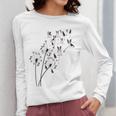 Dandelion Boston Terrier Flower Floral Bostie Tree Women Long Sleeve T-Shirt, funny design