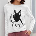 I Love My Boston Terrier Dog With Heart Women Long Sleeve T-Shirt, funny design