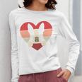 Retro Heart Boston Terrier Dog Vintage Valentine Women Long Sleeve T-Shirt, funny design