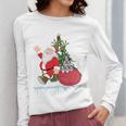Santa Ugly Christmas Tree Lights Boston Terrier Dog Lover Women Long Sleeve T-Shirt, Boston Terrier Christmas Gifts, funny design