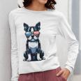 USA Flag Boston Terrier Best Dog Mom Ever 2025 Women Long Sleeve T-Shirt, Couple Gifts, Mom Gifts, Boston Terrier Mom Gifts, funny design