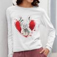 Valentine's Day Boston Terrier Dog Women Long Sleeve T-Shirt, funny design