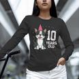 10 Years Old Birthday Boston Terrier Dog Lover 10th Party For Men Women Kids Women Long Sleeve T-Shirt, gift for family, gift for coworker
