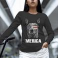 4th July Blue Heeler Dog Merica Patriotic USA Flag Cute Women Long Sleeve T-Shirt, gift for family, gift for coworker