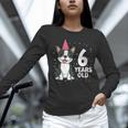 6 Years Old Birthday Boston Terrier Dog Lover 6th Party Kid Women Long Sleeve T-Shirt, gift for family, gift for coworker