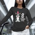 8 Years Old Birthday Boston Terrier Dog Lover 8th Party Kid Women Long Sleeve T-Shirt, gift for family, gift for coworker