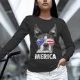 Boston Terrier 4th Of July Merica Men Women USA Flag Vintage Women Long Sleeve T-Shirt, Boston Terrier 4th Of July Shirts, gift for family, gift for coworker
