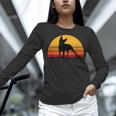 Boston Terrier Bostie Sunset Retro Dog Pet Mom Dad Women Long Sleeve T-Shirt, Boston Terrier Dad Shirts, Boston Terrier Mom Shirts, gift for family, gift for coworker