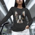 Boston Terrier Cute Puppy Face Dog Lover Pet Owner Women Long Sleeve T-Shirt, gift for family, gift for coworker