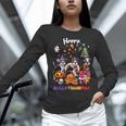 Boston Terrier Dog Christmas Happy Hallothankmas Halloween For Men Women Kids Women Long Sleeve T-Shirt, Boston Terrier Halloween Shirts, Boston Terrier Christmas Shirts, gift for family, gift for coworker