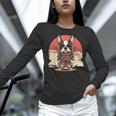 Boston Terrier Dog Japanese Style Samurai Dogs Women Long Sleeve T-Shirt, gift for family, gift for coworker
