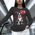 Boston Terrier Dog Valentine's Day Dog Owner Valentine Women Long Sleeve T-Shirt, gift for family, gift for coworker