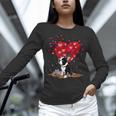 Boston Terrier Lover Heart Shape Boston Terrier Valentine Women Long Sleeve T-Shirt, gift for family, gift for coworker