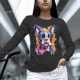Boston Terrier Lover Pop Art Color Boston Terrier Dog For Men Women Girls Kids Women Long Sleeve T-Shirt, gift for family, gift for coworker