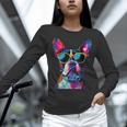 Boston Terrier Lovers Pop Art Boston Terrier Women Long Sleeve T-Shirt, gift for family, gift for coworker