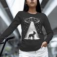 Boston Terrier Mom Dad Dog Alien UFO Women Long Sleeve T-Shirt, Boston Terrier Dad Shirts, Boston Terrier Mom Shirts, gift for family, gift for coworker