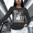 Boston Terrier Papa Cool Dog Lover USA American Flag Men Women Women Long Sleeve T-Shirt, American Boston Terrier Shirts, gift for family, gift for coworker