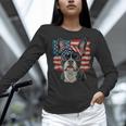 Boston Terrier Patriotic 4th Of July USA American Flag Women Long Sleeve T-Shirt, Patriotic Boston Terrier Shirts, American Boston Terrier Shirts, Boston Terrier 4th Of July Shirts, gift for family, gift for coworker