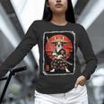 Boston Terrier Samurai Ninja Vintage Anime Japanese Ukiyo-e Women Long Sleeve T-Shirt, gift for family, gift for coworker
