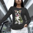 Camo Boston Terrier Pet Owner Camouflage Dog Lover Women Long Sleeve T-Shirt, gift for family, gift for coworker