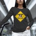 Caution Sign Boston Terrier Dog Bostie Puppy Women Long Sleeve T-Shirt, gift for family, gift for coworker
